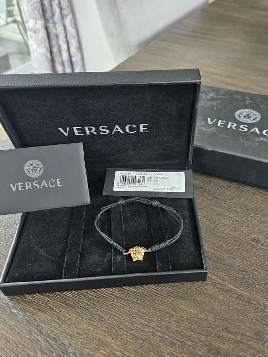 Versace Jewelry - Versace Medusa Black And Gold Adjustable Bracelet
